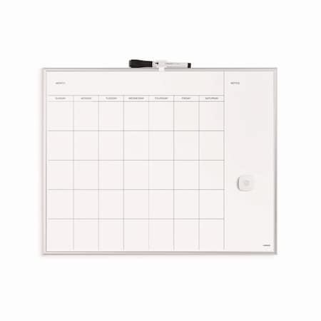 U Brands Boards, Magnetic Dry Erase Calendar, Aluminum Frame, White 361U00-01